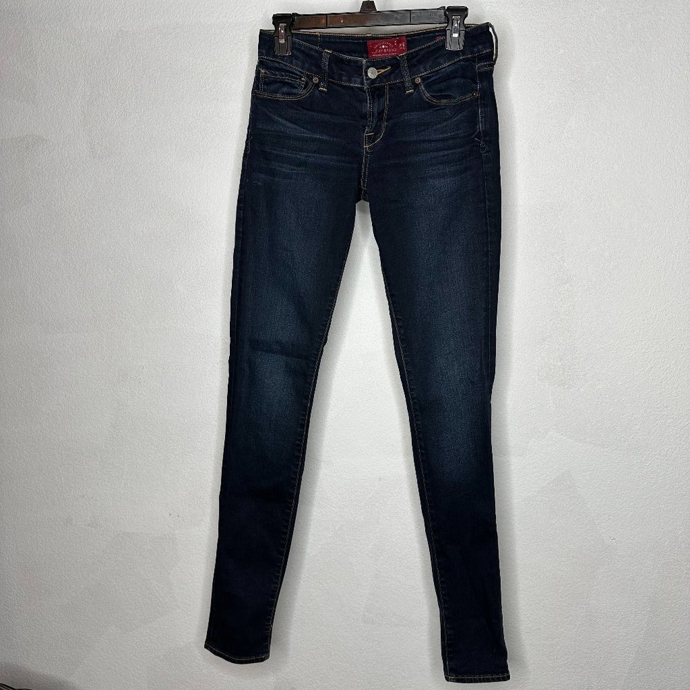 Lucky Brand Jeans Womens 0/25 Long Blue Leyla Skinny Mid Rise Dark Wash Stretch